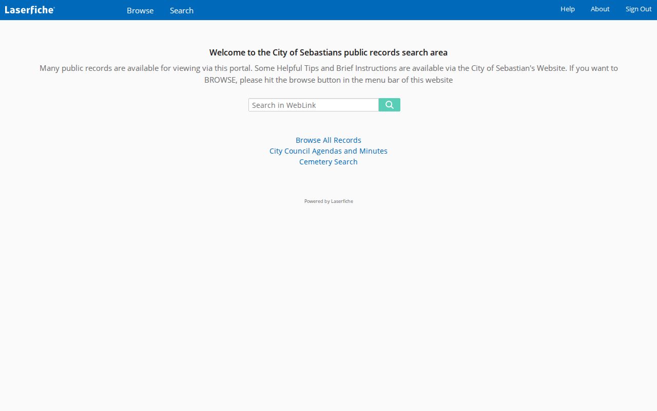 Sebastian residents directory city records portal